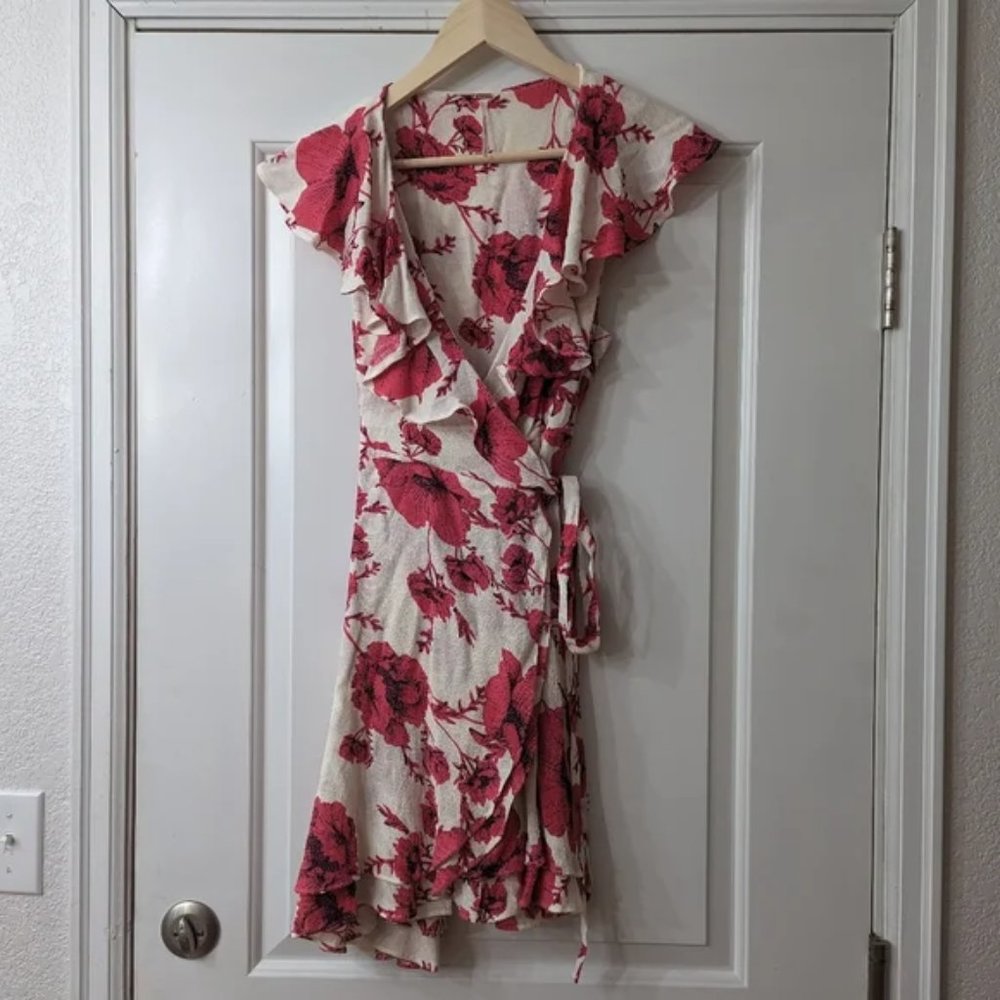 Free People Floral French Quarter wrap mini dress M